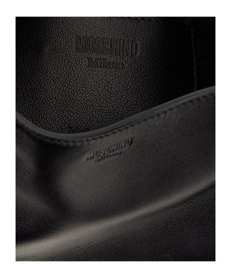 Moschino Logo Detailed Top Handle Bag In Black