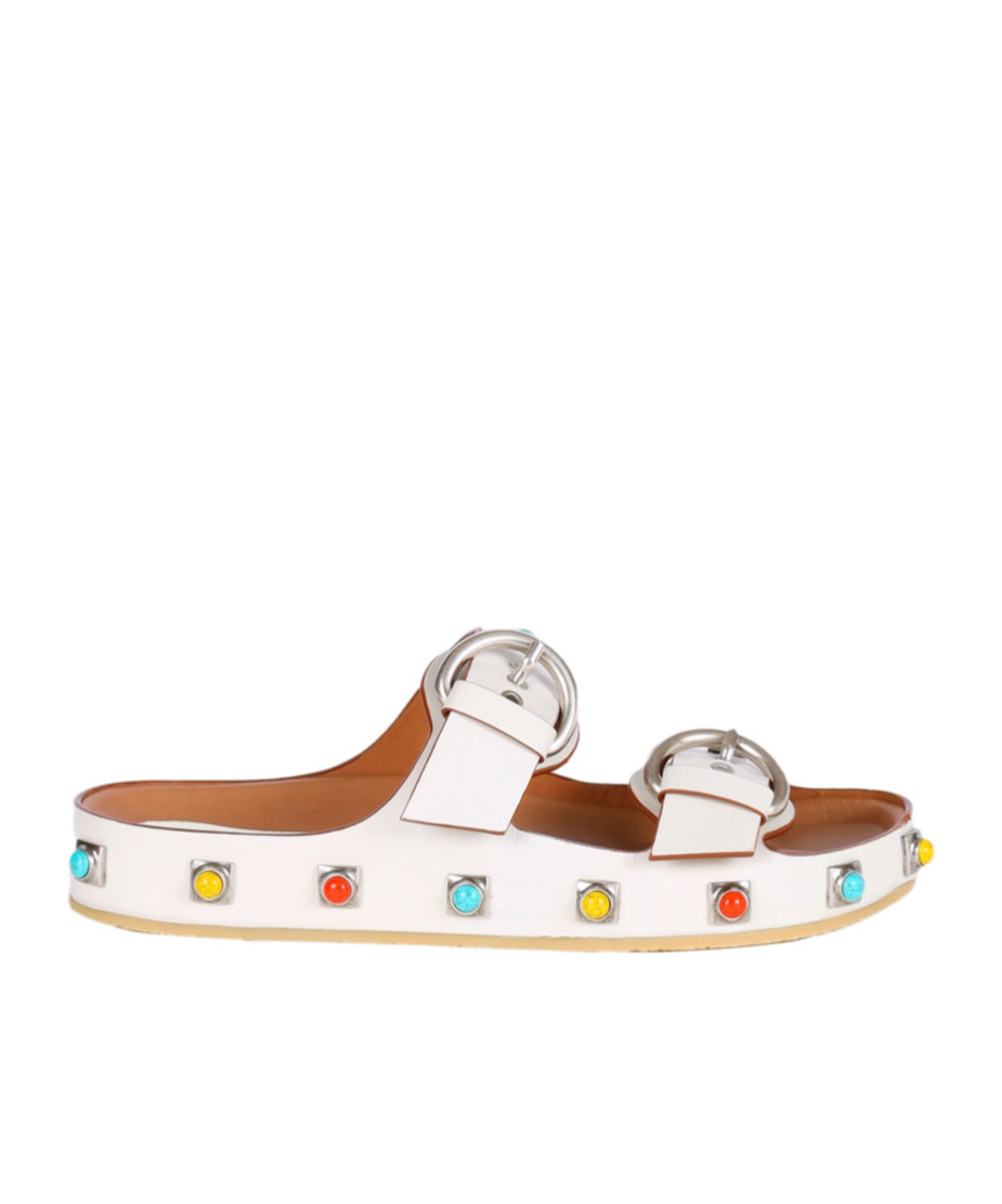 Etro Strappy Gemstone Sandals With Slip-on Style In White