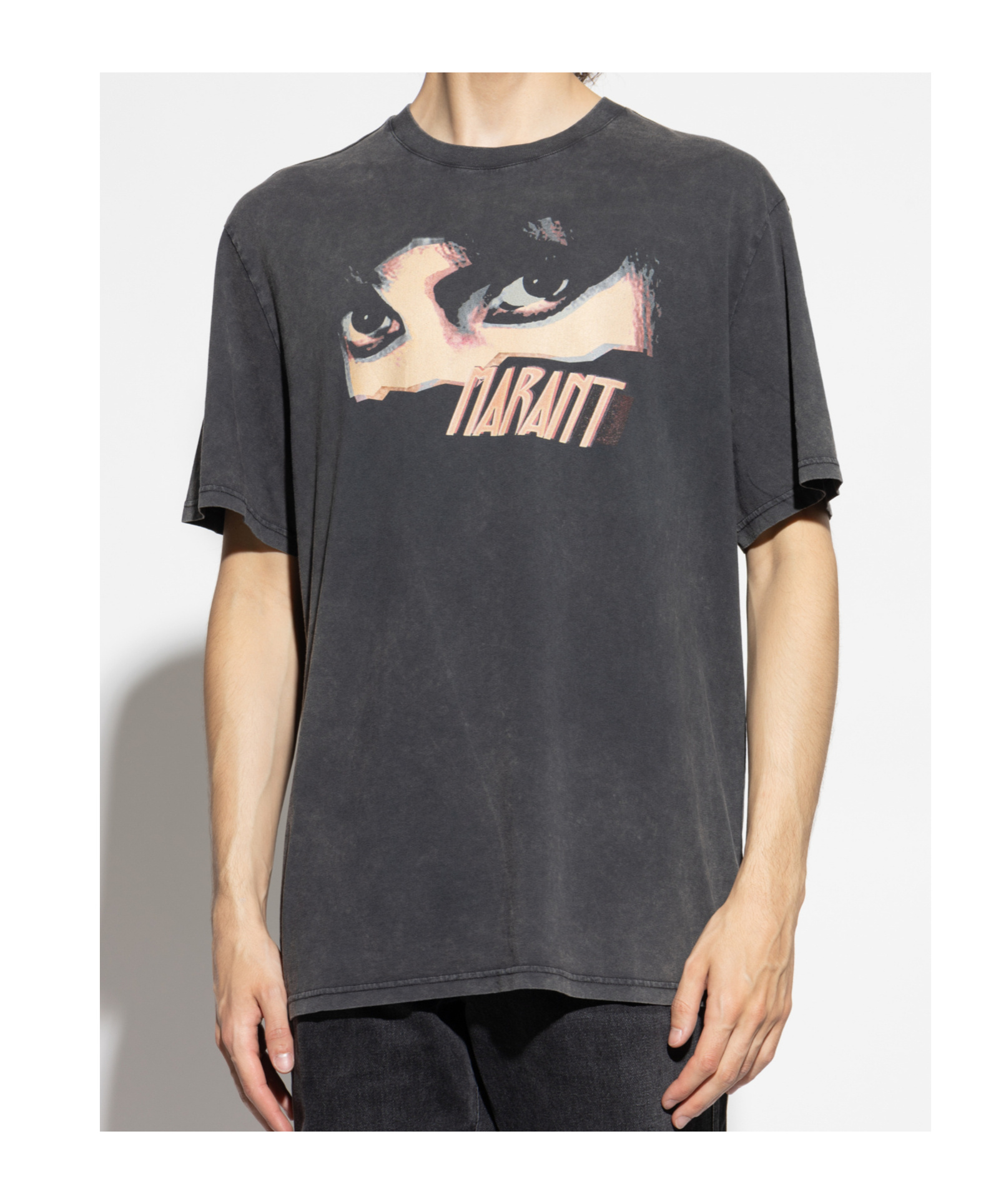 Isabel Marant Crew Neck Graphic Print Short Sleeves T-shirt In Black