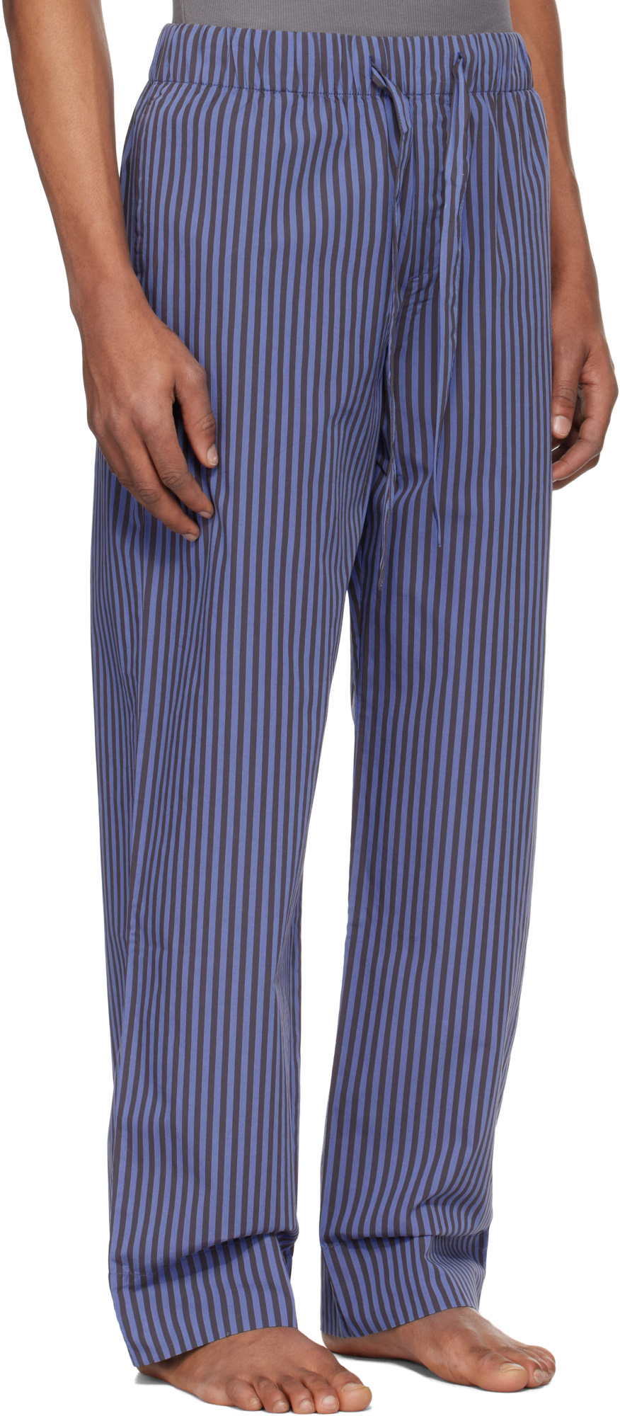 Tekla Verneuil Stripe-pattern Pyjama Trousers In Blue