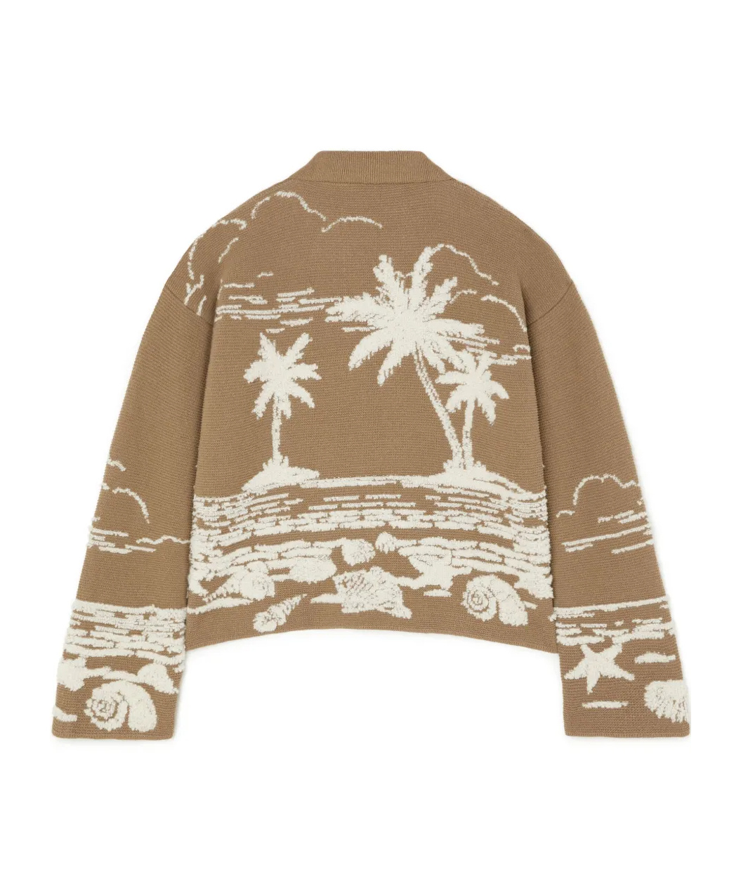 Alanui Knitwear Polo Collar Graphic Pattern Sweatshirt In Brown