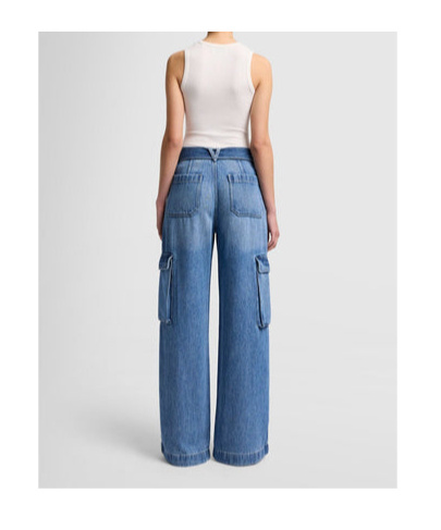 7 For All Mankind Strap-up Jeans Pants In Blue