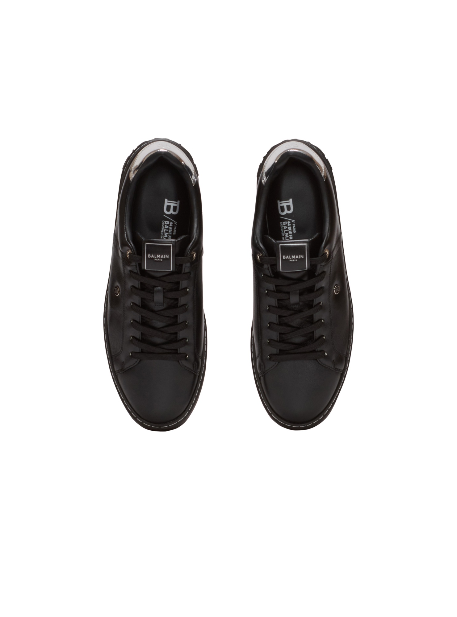 Balmain Low-top Round Toe Sneakers With Rubber Sole In Black