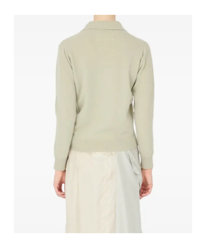 Maison Margiela Ribbed Long Sleeve Top In Neutral