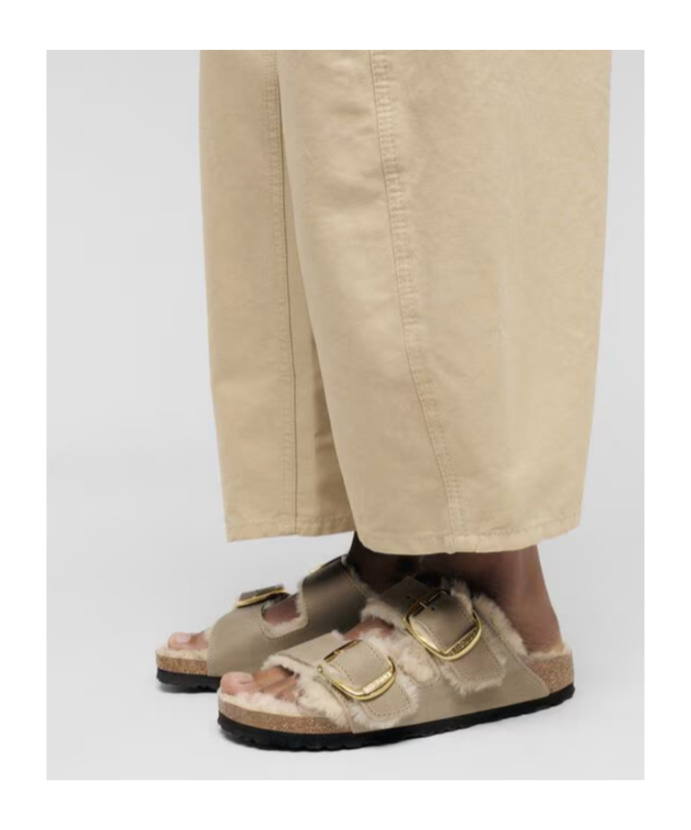 Birkenstock Arizona Big Buckle Shearling Sandals In Brown
