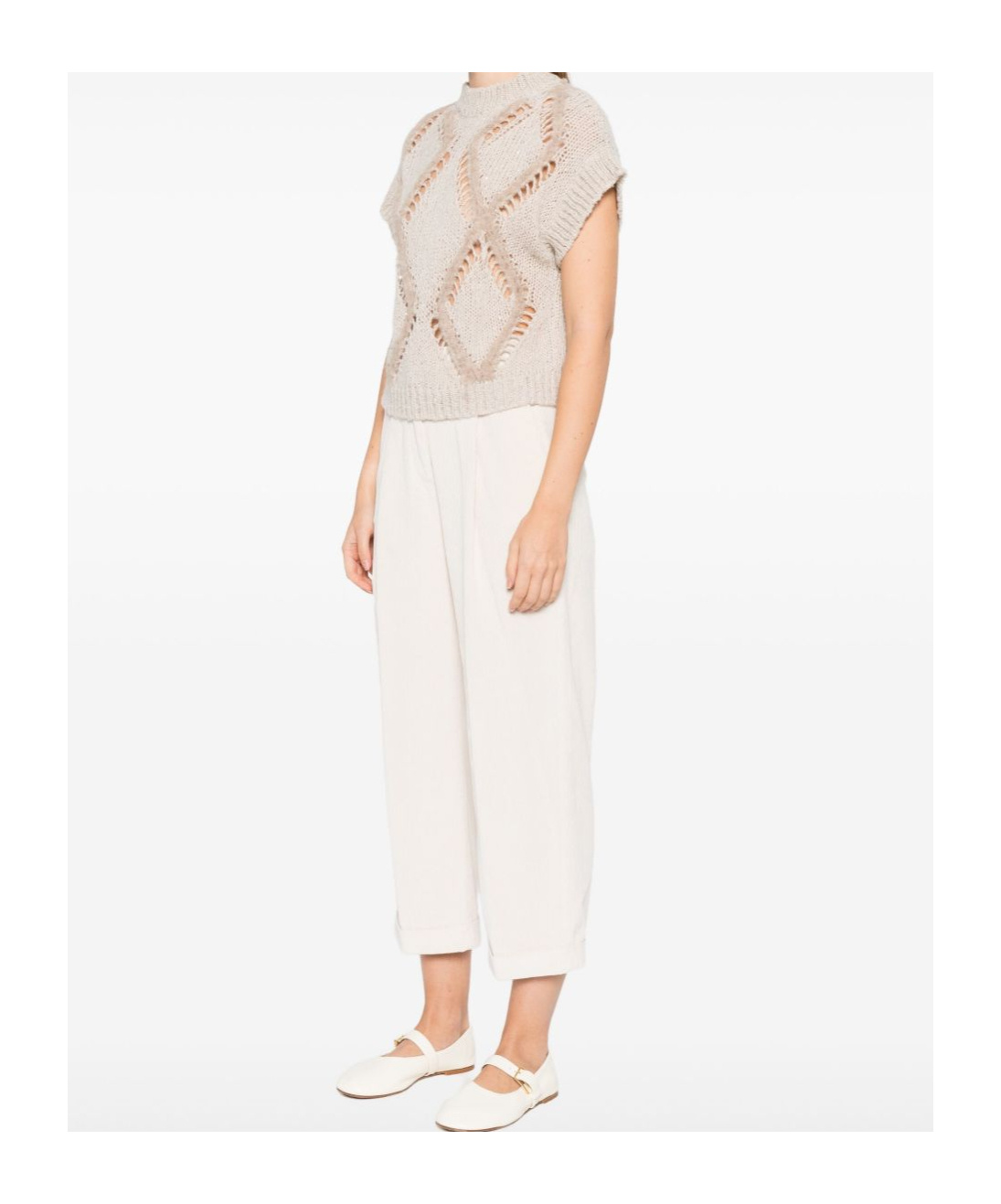 Antonelli Diamond Pattern Knitted Sweater In Brown