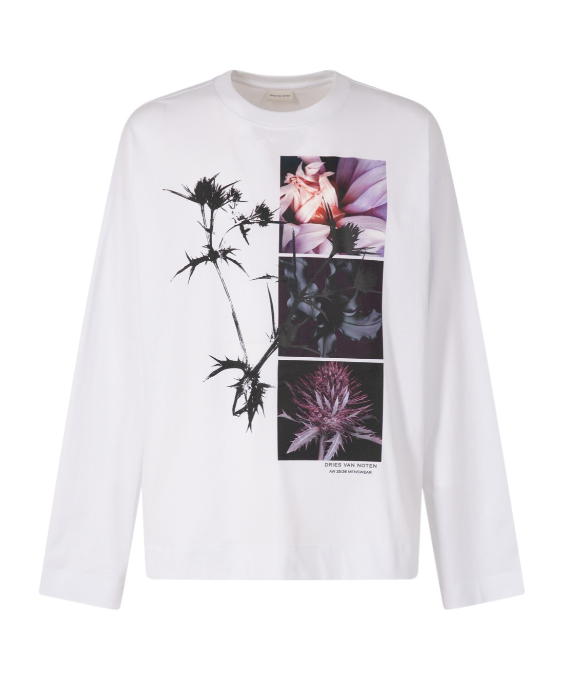 Dries Van Noten Hegland Long-sleeved Printed T-shirt In White