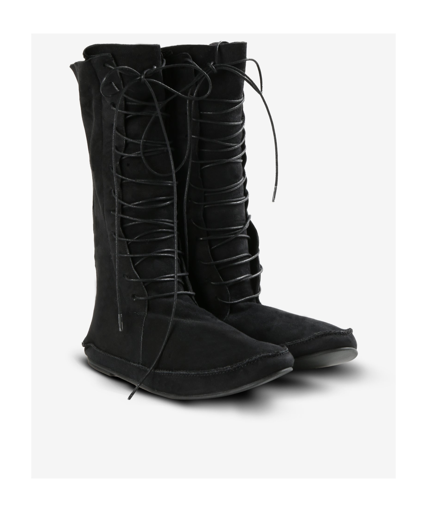 The Row Tyler Suede Lace-up Boots In Black
