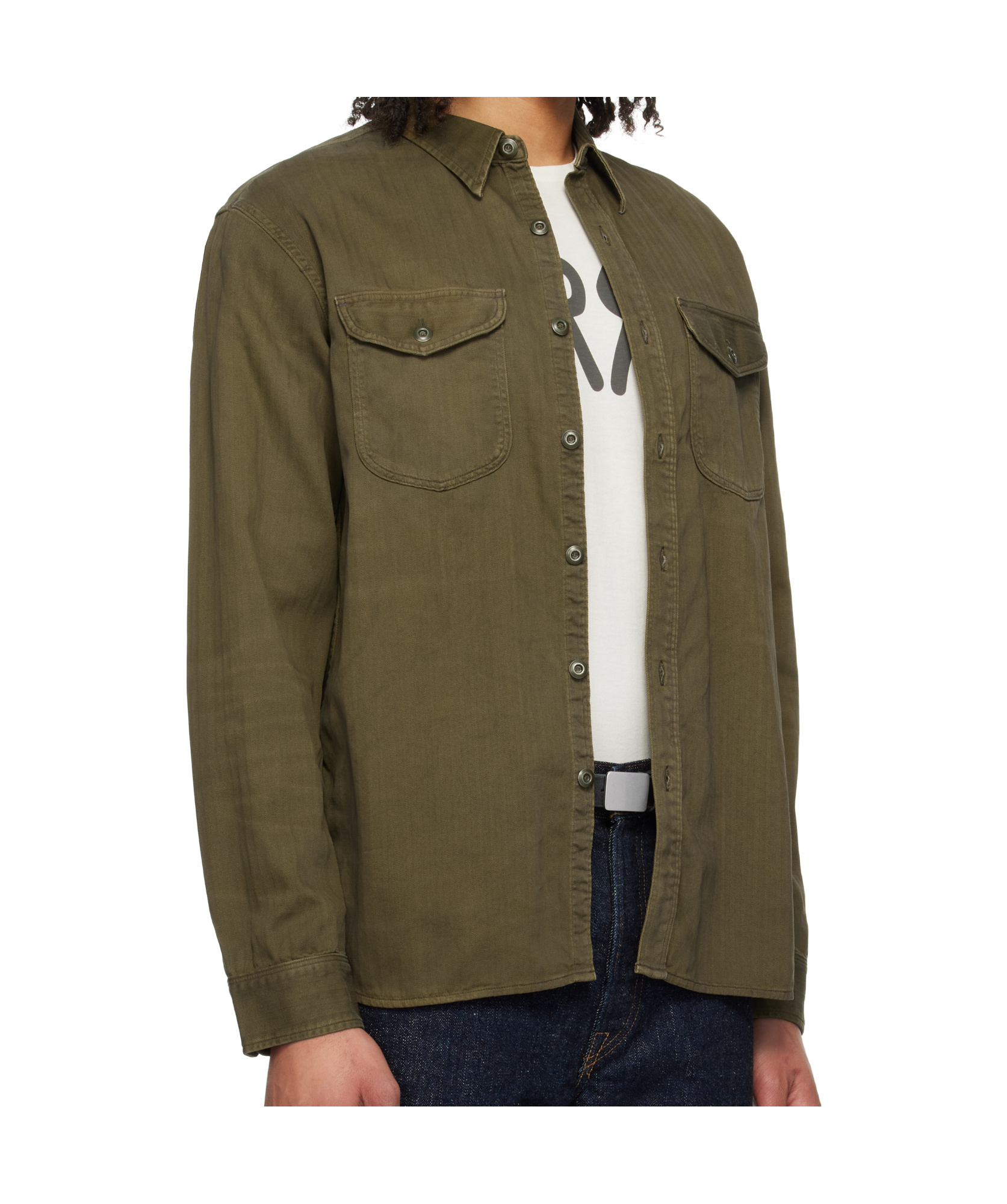 Rrl Lapel Long-sleeved Casual Jacket In Green