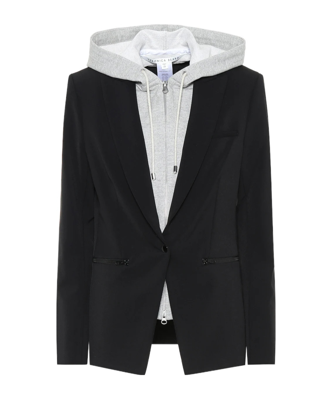 Veronica Beard Scuba Dickey Hooded Jacket In Black