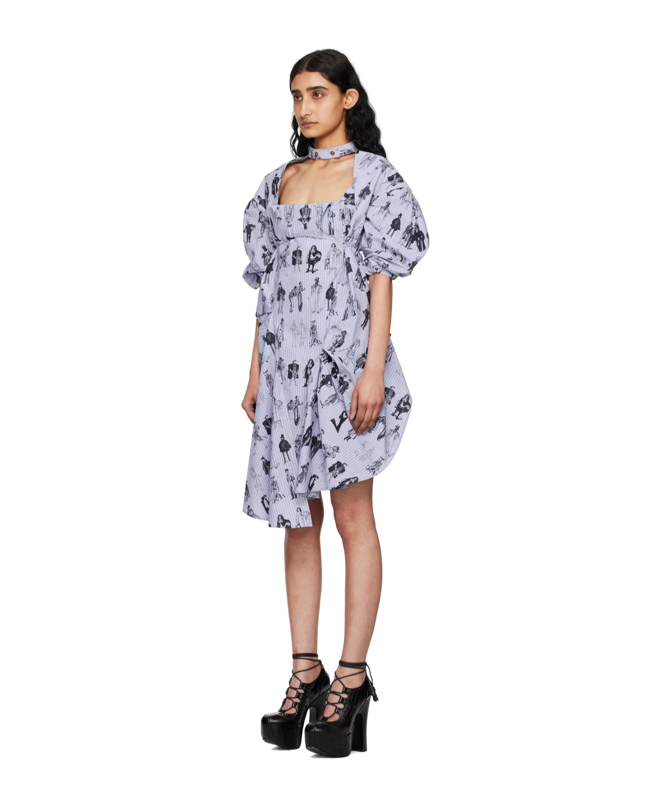 Vivienne Westwood Blue Cranbroune Midi Dress In Multicolor