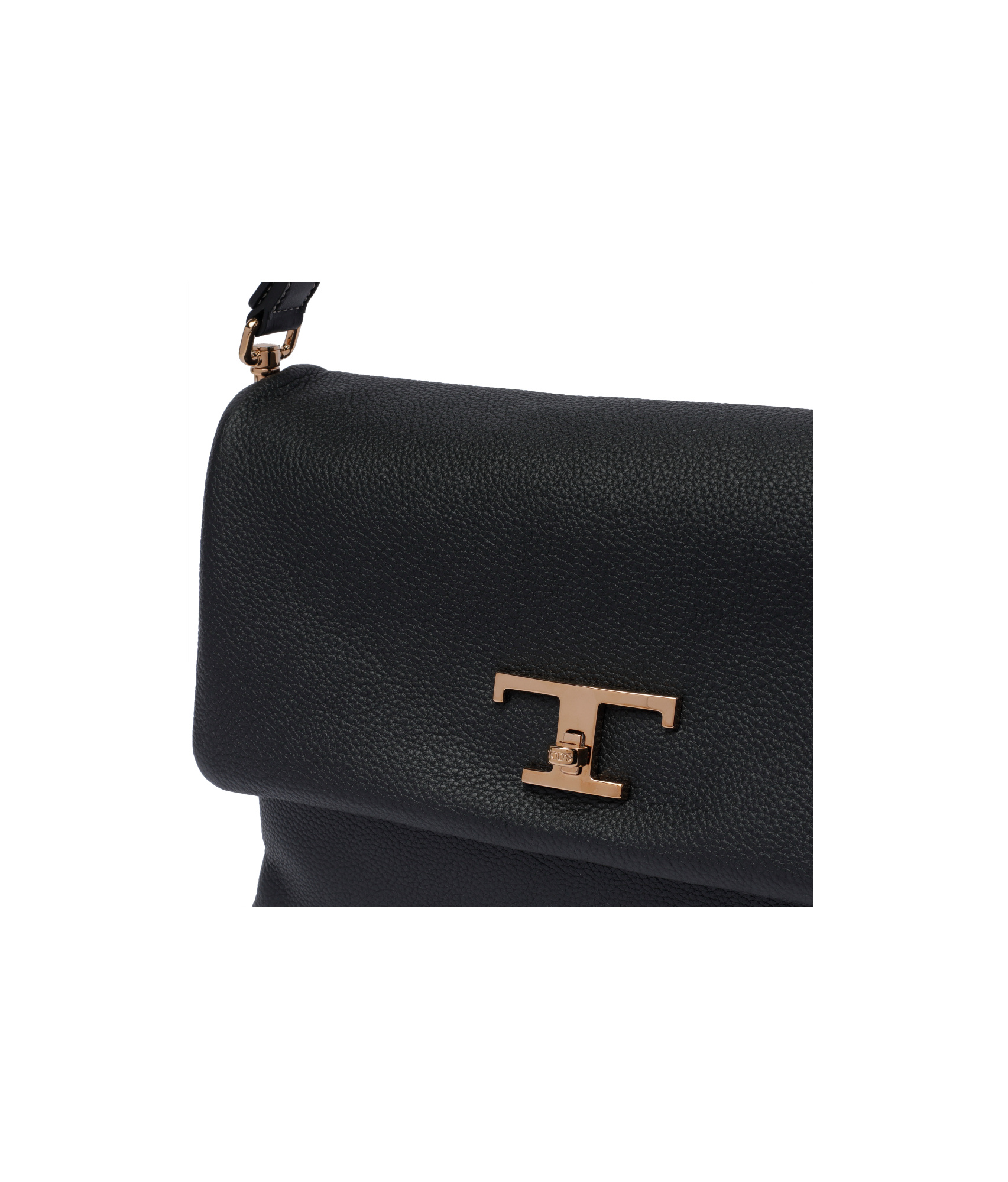 Tod's Logo-plaque Shoulder Bag In Black