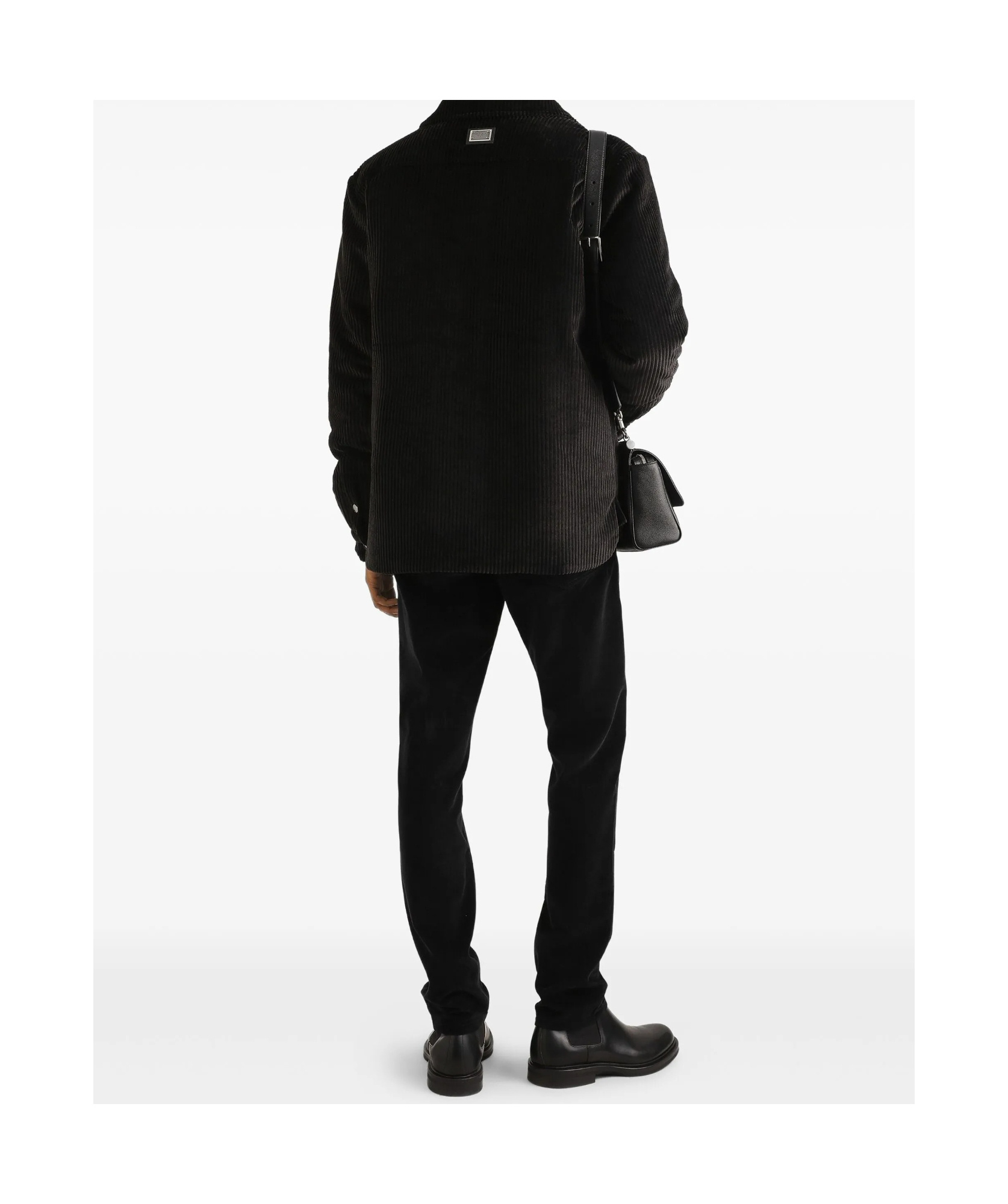 Dolce & Gabbana Padded And Quilted Velvet Shirt Jacket In Black