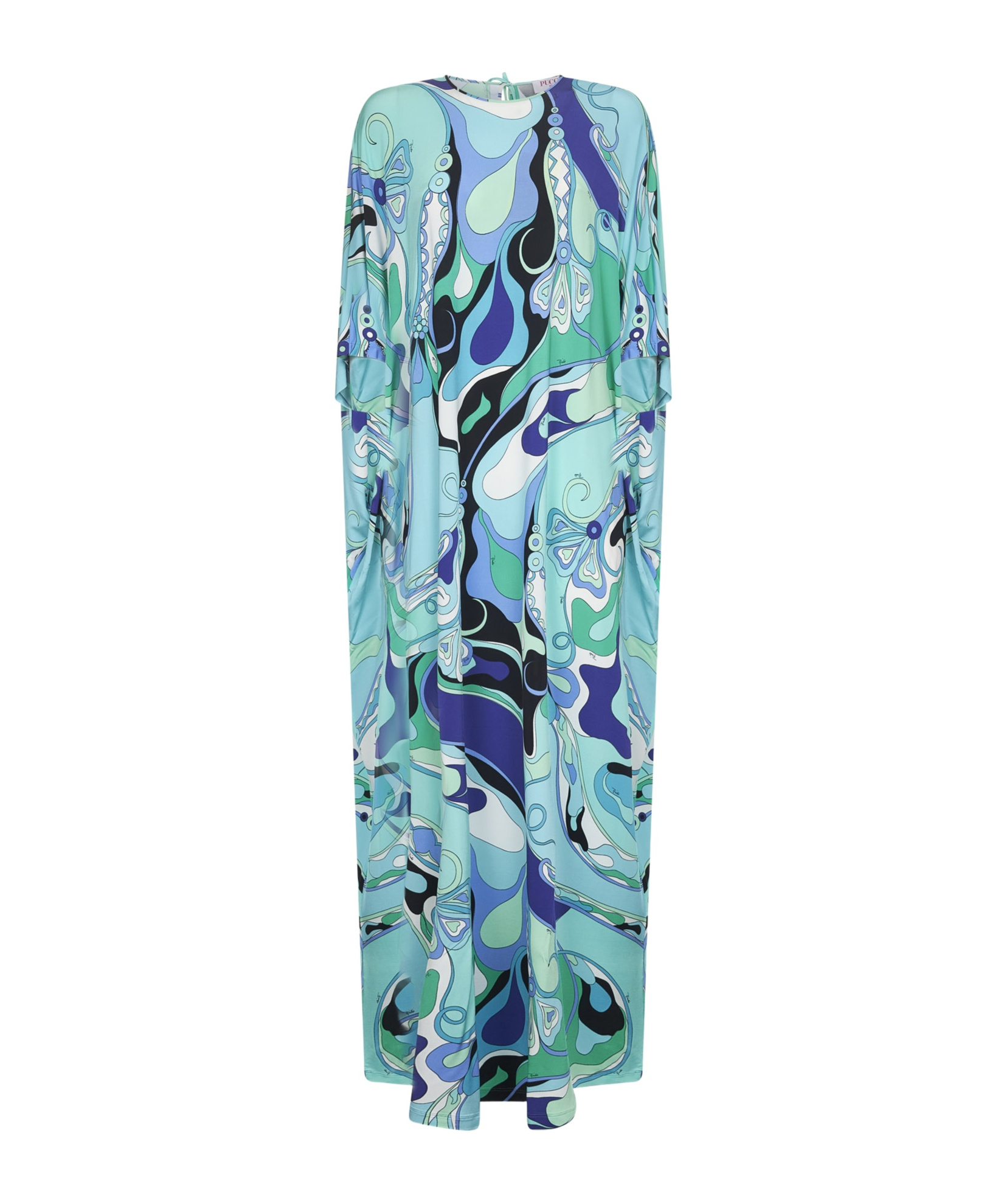 Emilio Pucci Orchidee-print Long Kaftan In Blue