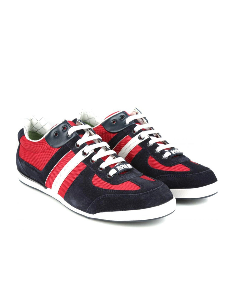Hugo Boss Round Head Lace Low-cut Skate Shoes In Black