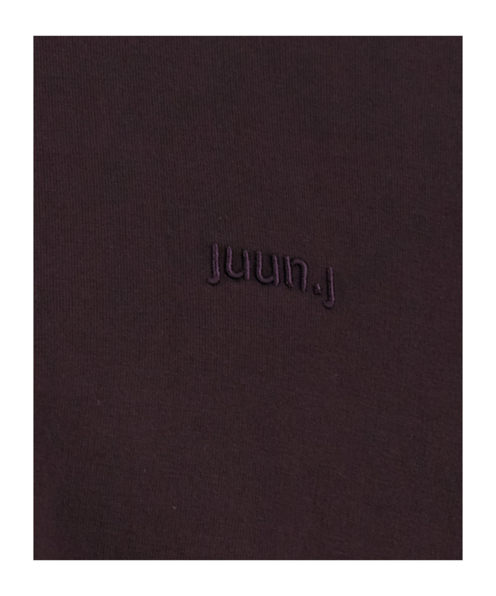 Juunj Bordeaux T-shirt With Logo Embroidered On The Front And Print On The Back In Black