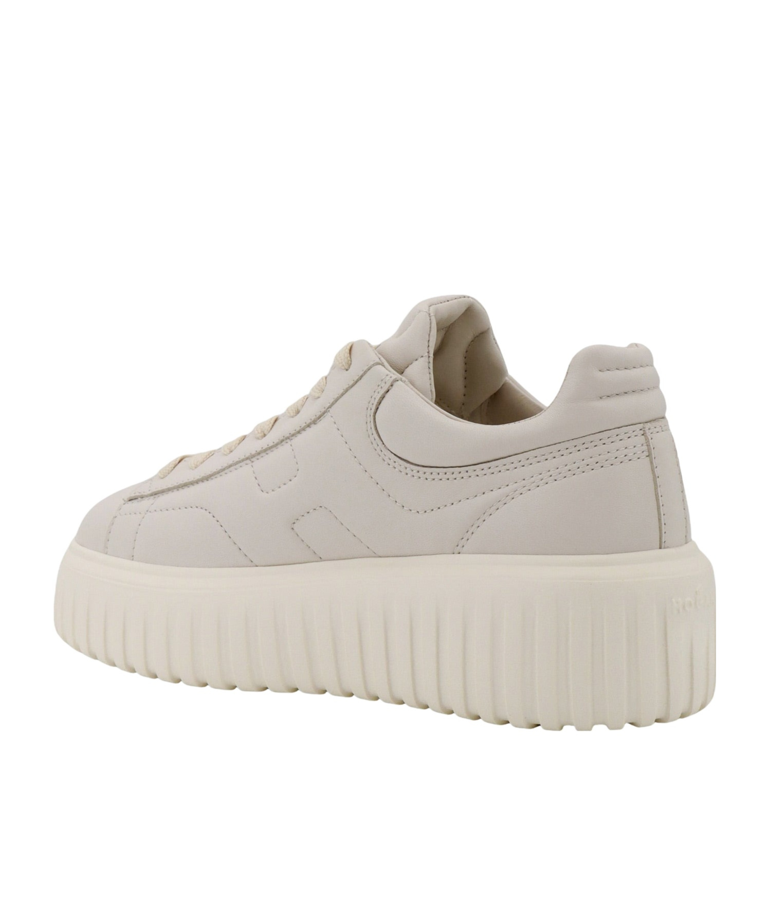 Hogan H-stripes Leather Sneakers With Contrasting Detail In Nude