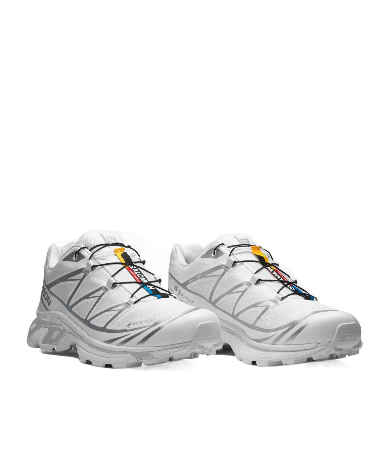 Salomon Streamlined White Sneakers With Quick-pull Lacing System In Gray