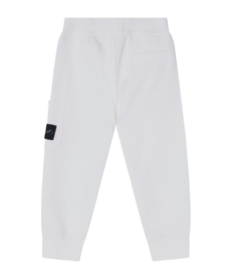 Shop Stone Island Cotton Track Pants In White