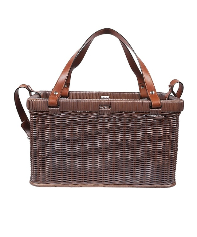 Brunello Cucinelli Woven Wicket Basket In Brown