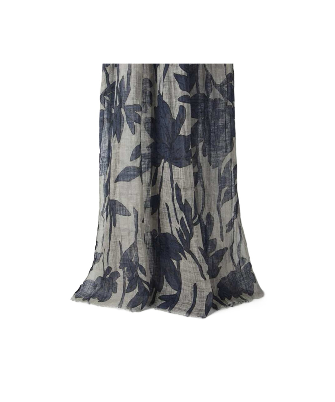 Brunello Cucinelli Floral-print Linen Scarf In Blue