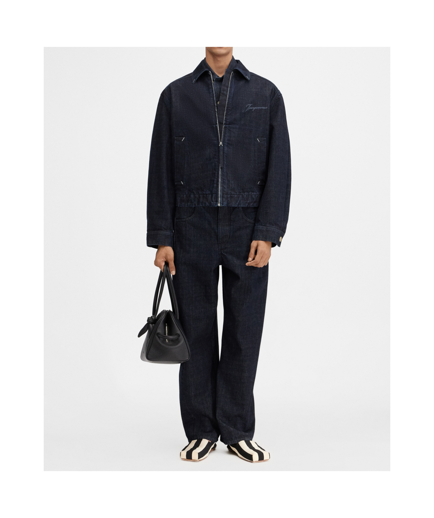 Jacquemus Lapel Long Sleeve Casual Jacket In Blue