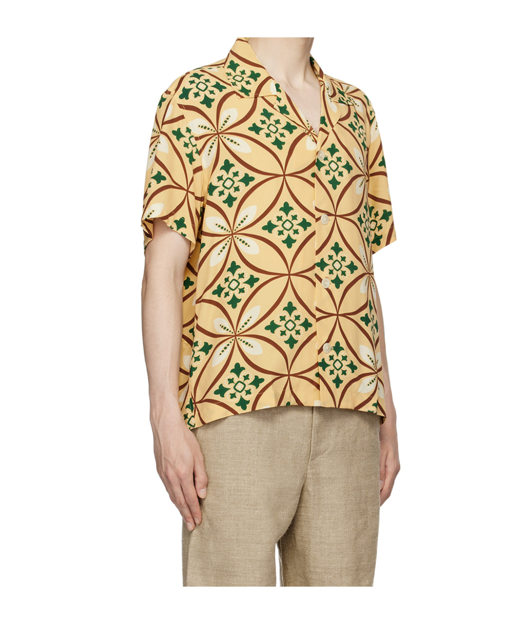 Bode Yellow Greer Shirt In Nude