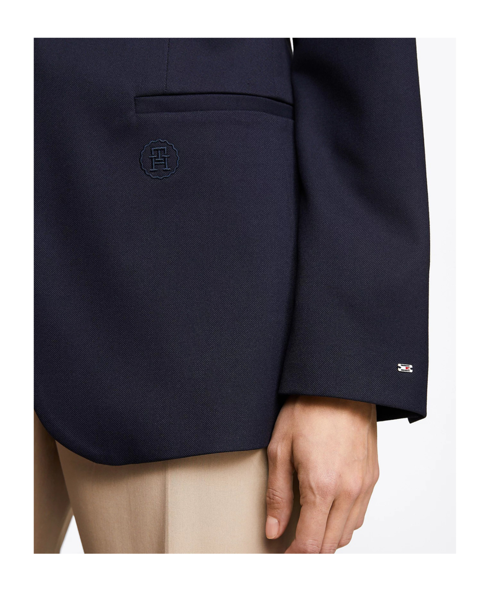 Tommy Hilfiger Th Monogram Stamp Single Breasted Blazer In Blue