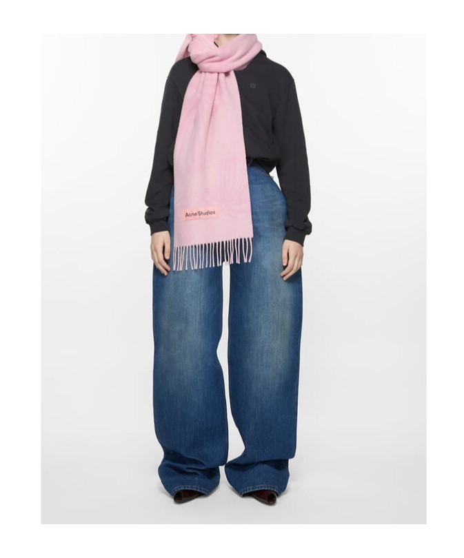Shop Acne Studios Cashmere Jacquard Scarf In Pink