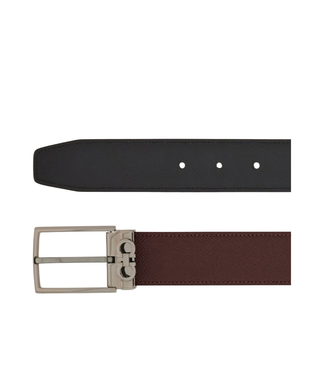 Shop Ferragamo Reversible And Adjustable Belt In Cordovan/black