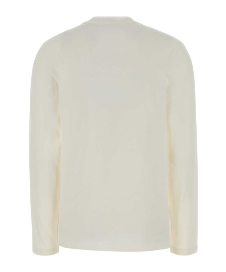 Jil Sander Crew Neck Long Sleeve Boxy Fit Printed Logo Sweatshirt In White