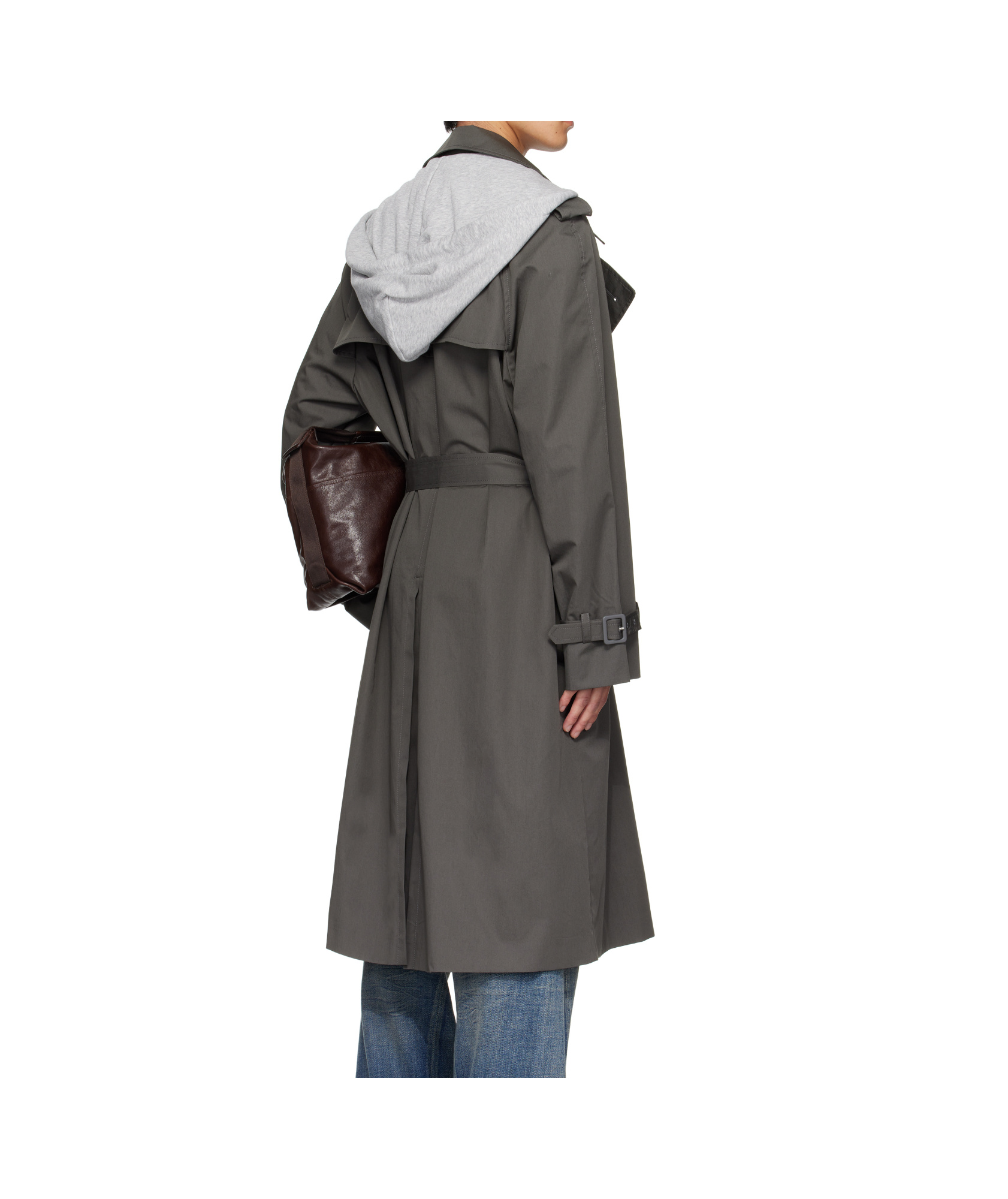 Mm6 Maison Margiela Double-breasted Trench Coat In Gray