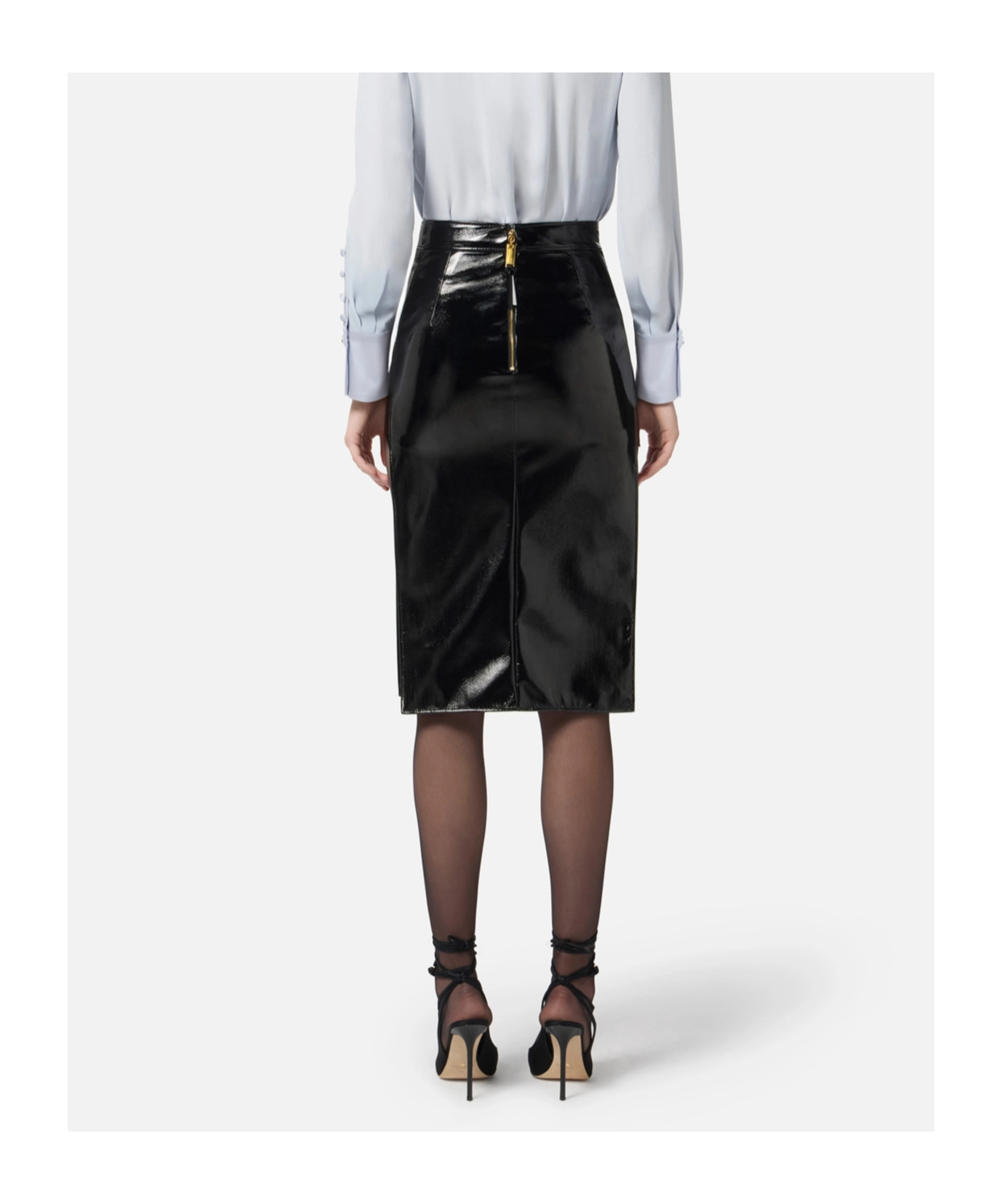 Elisabetta Franchi Button-detail Slit Midi Skirt In Black