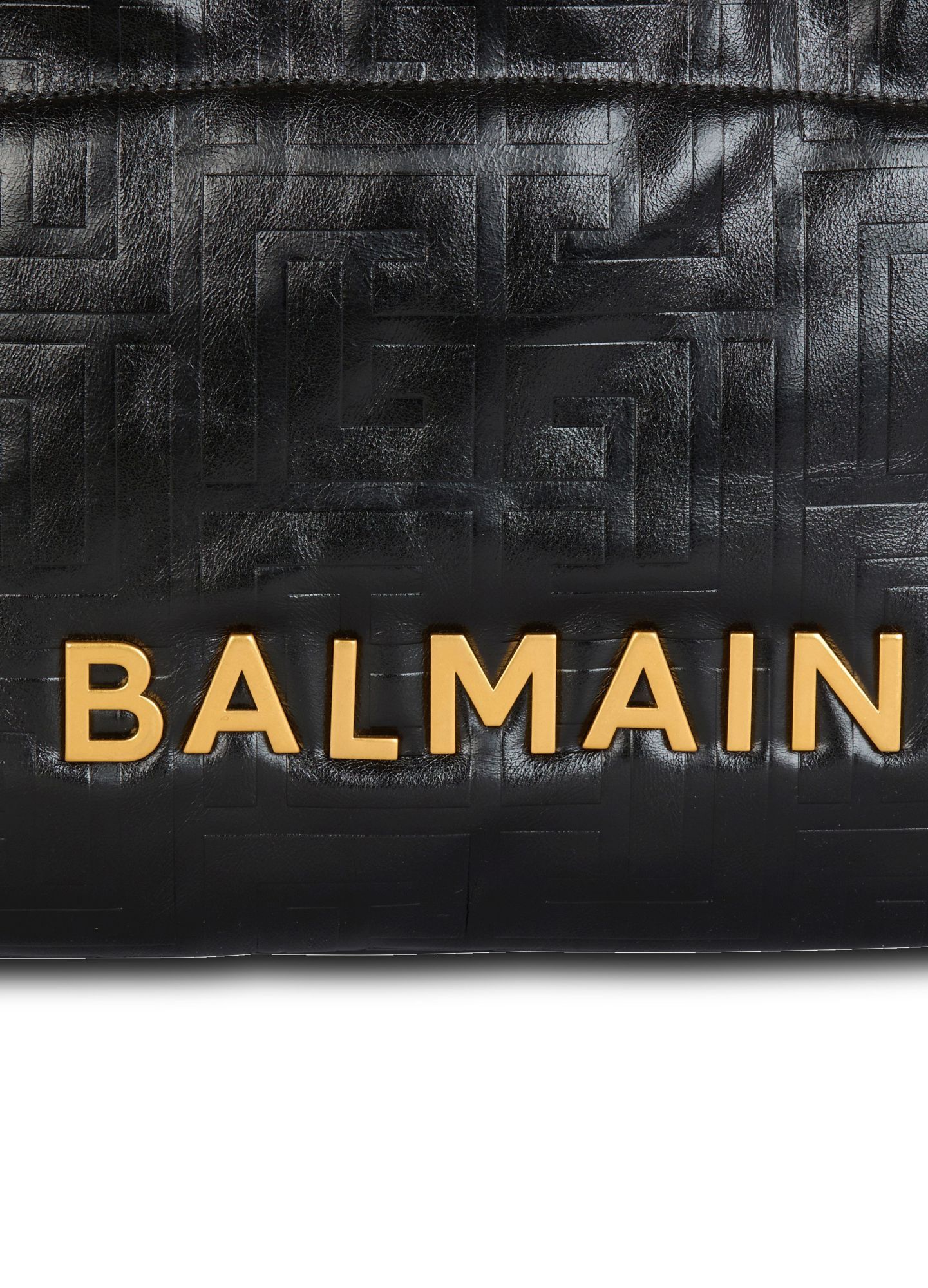 Shop Balmain Logo Shoulder Bag In Black