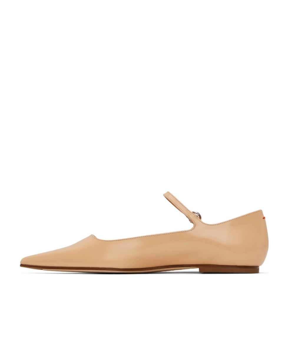 Aeyde Beige Cleo Ballerina Flats In Nude