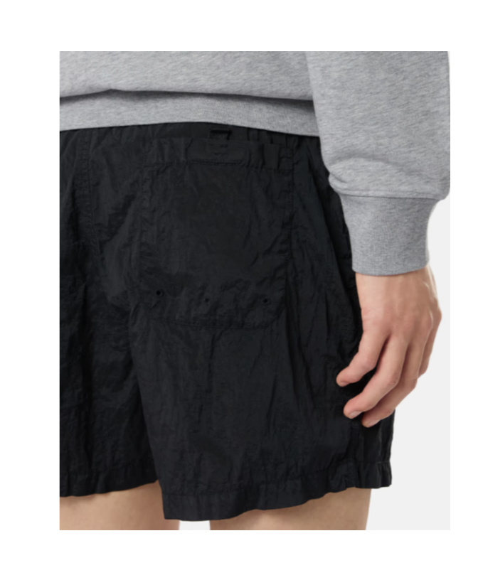 Stone Island Compass Patch Drawstring Swim Shorts In Black