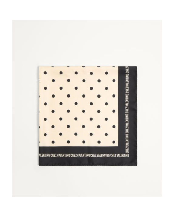 Valentino Silk Scarf In Butter/black