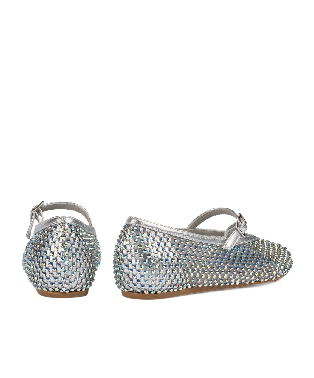 Le Silla Gilda Crystal-embellished Ballet Flats In Silver