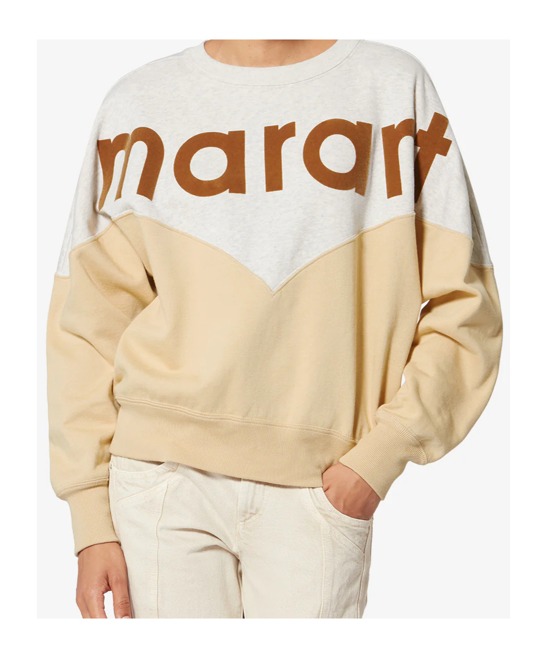 Isabel Marant Étoile Houston Colorblock Crewneck Sweatshirt Long Sleeves In Multi