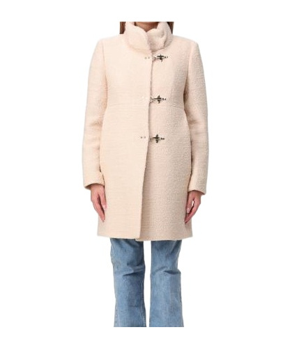 Shop Fay High-necked Coat In Nude