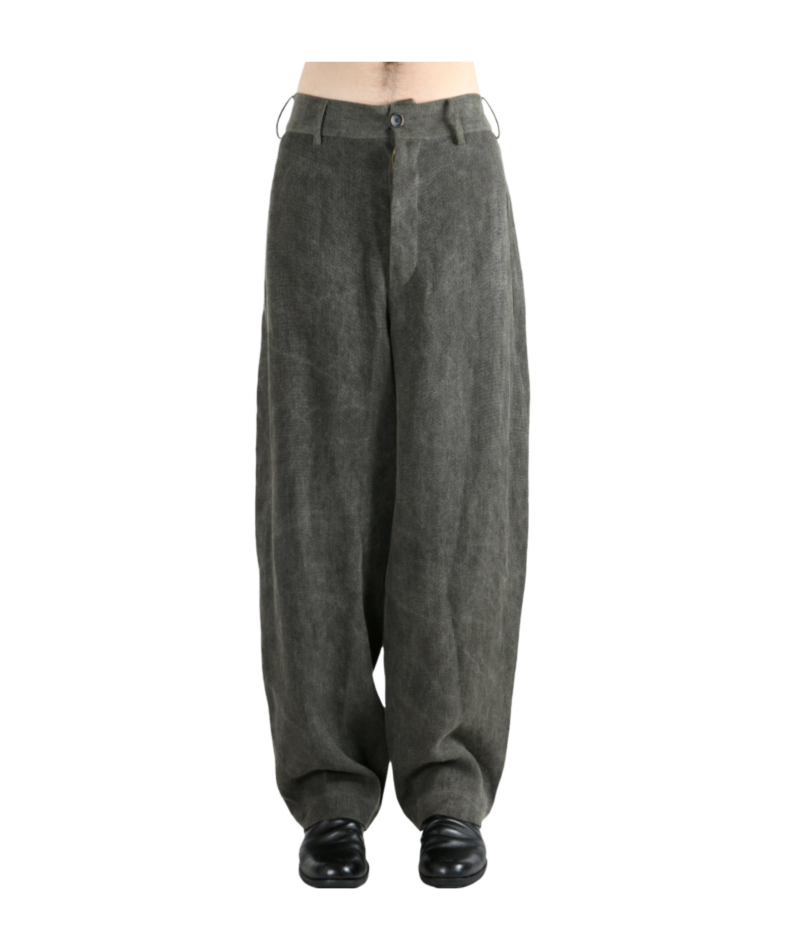 Uma Wang Belt Loop Casual Pants In Black