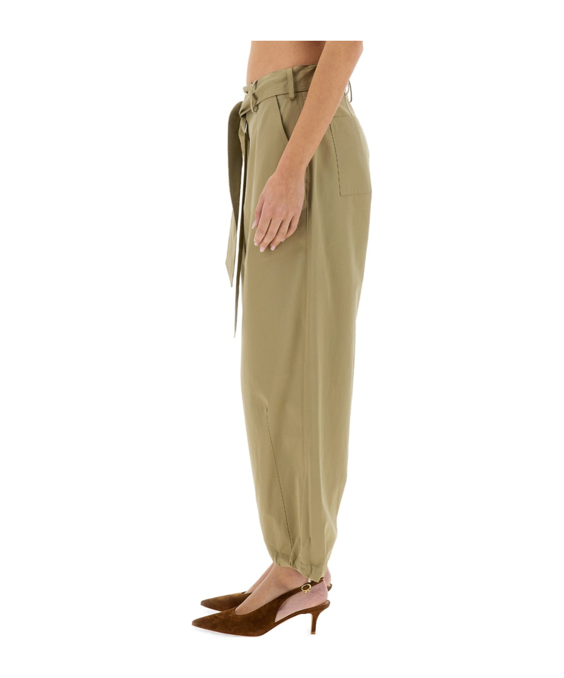 ALYSI ALYSI BELTED STRAIGHT-LEG TROUSERS