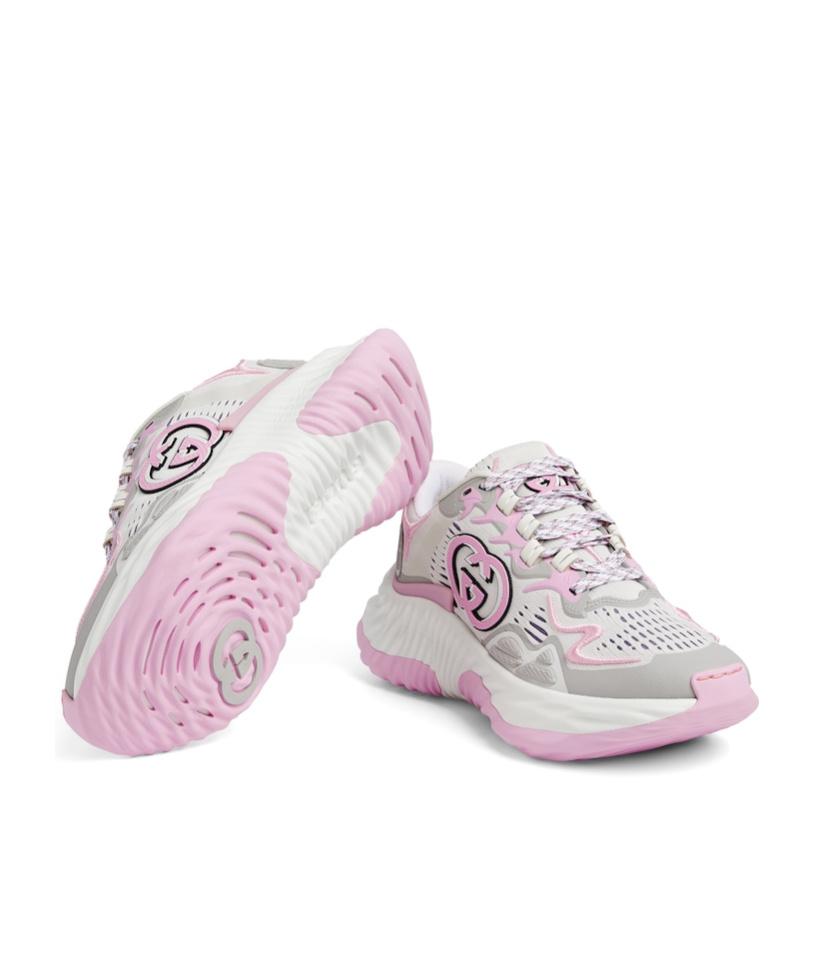 Gucci Ripple Lace-up Sneakers In White