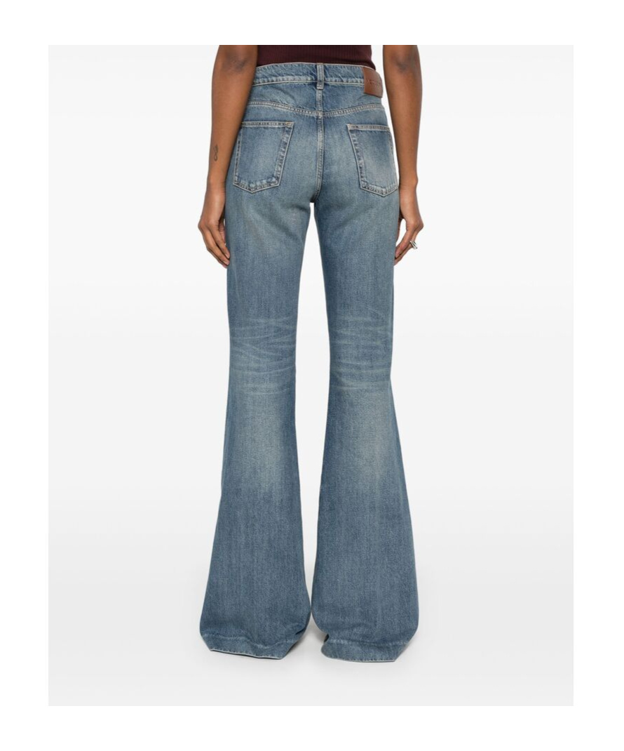 Alexander Mcqueen Mid-rise Flared Jeans In Gray