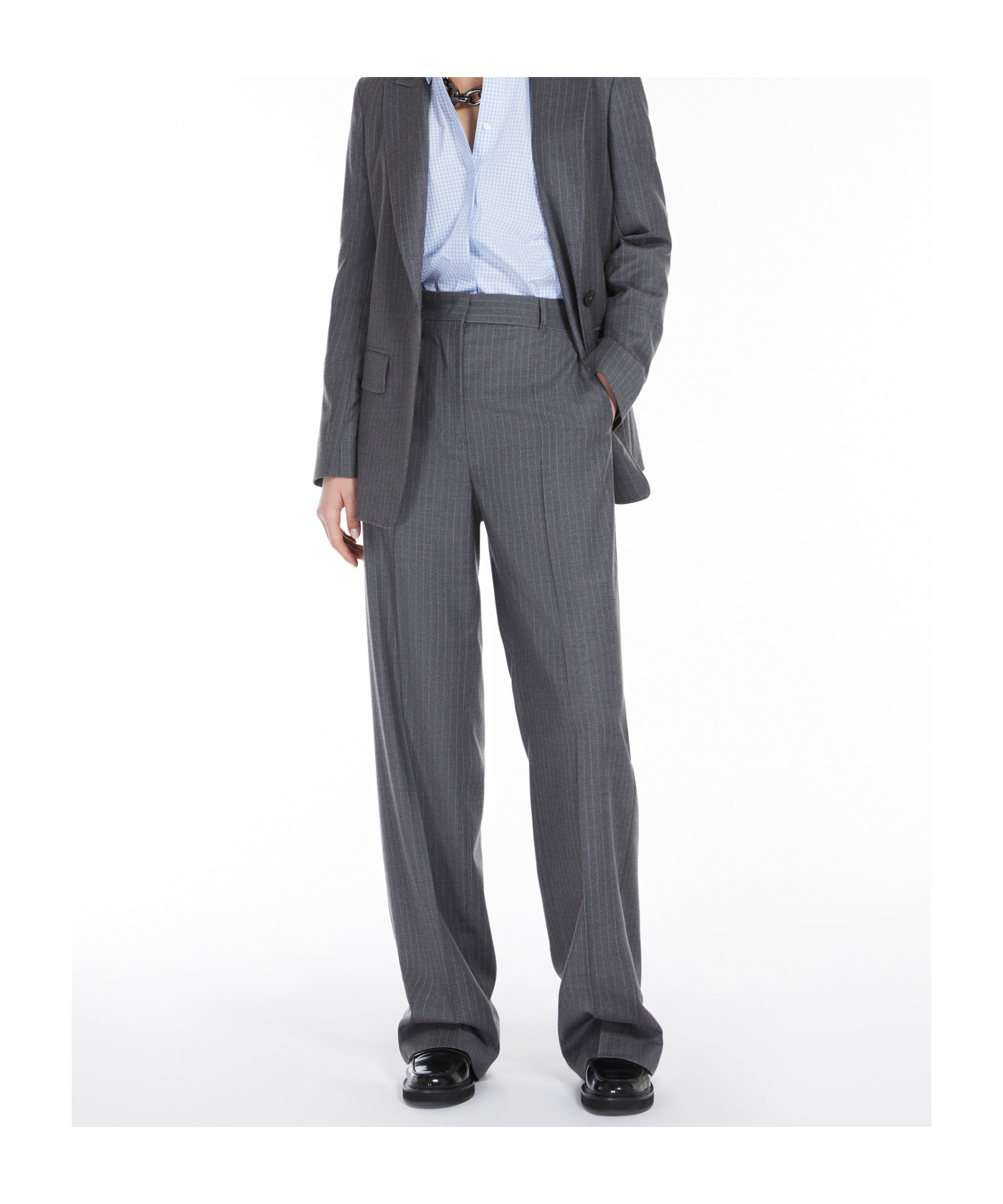 Max Mara Studio Gong Trouser Grey In Gray