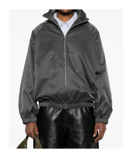 The Frankie Shop Stand Collar Casual Jacket In Gray
