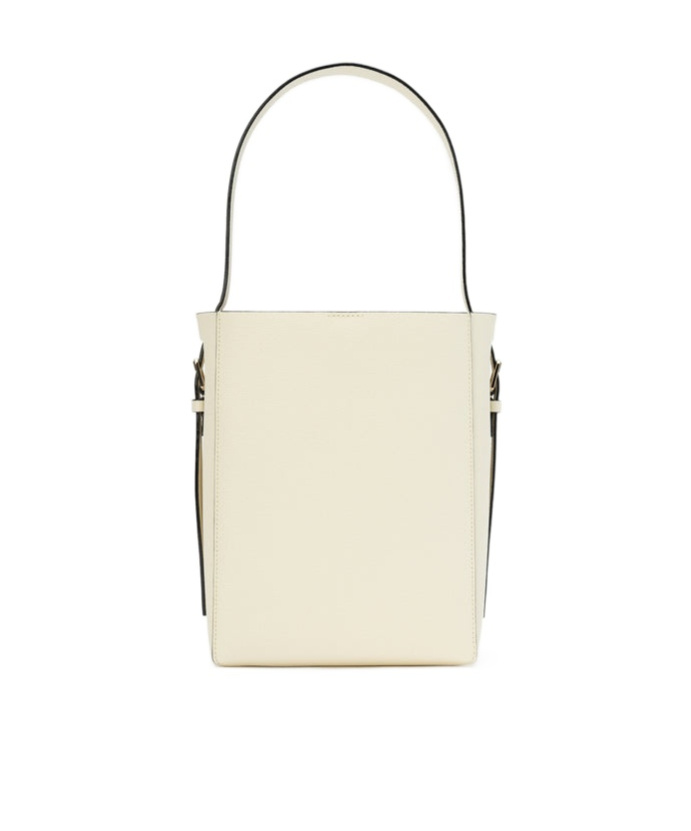 Valextra Small Bucket Bag With Seal In White