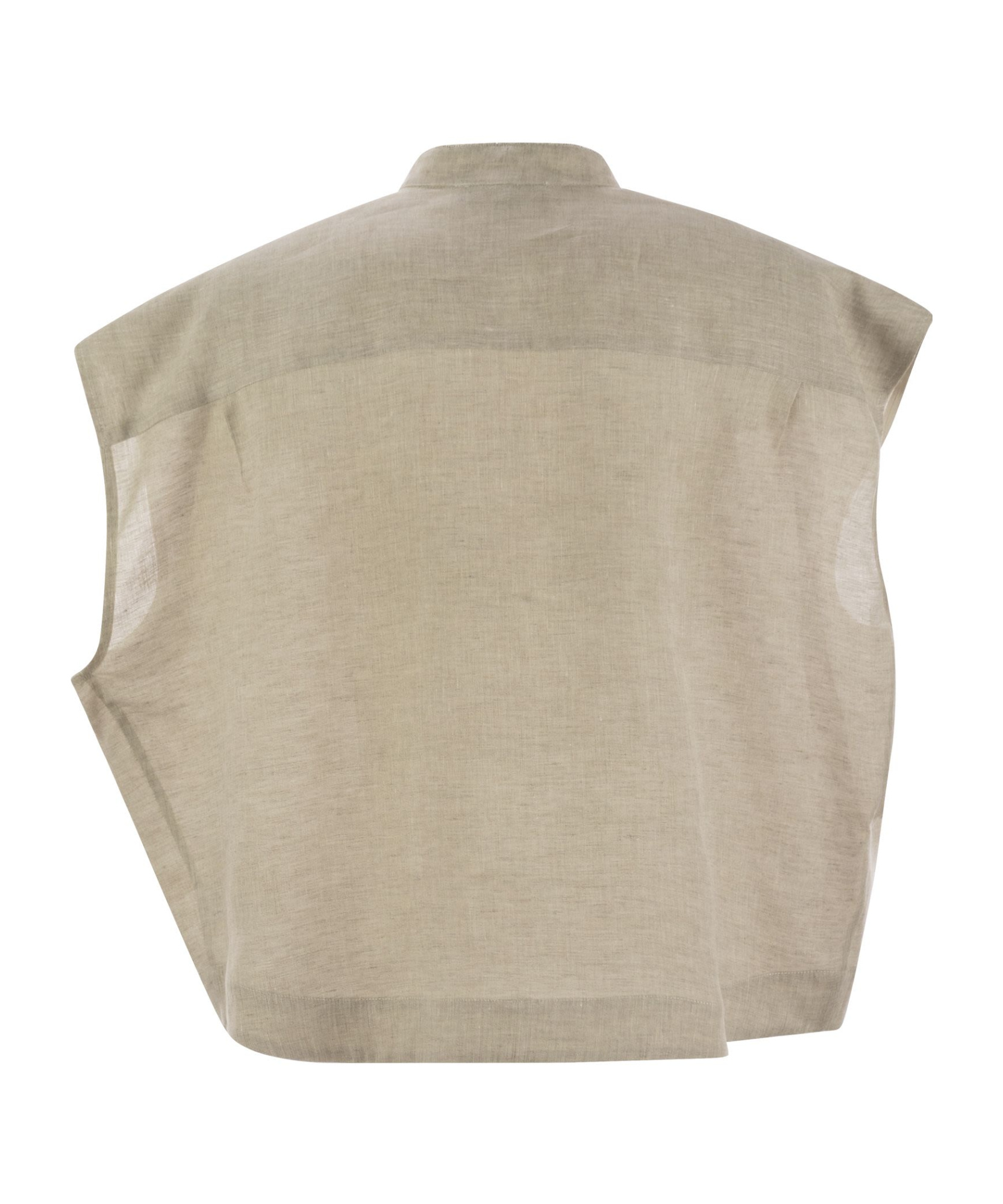 Fabiana Filippi Stand-up Collar Shirt In Nude
