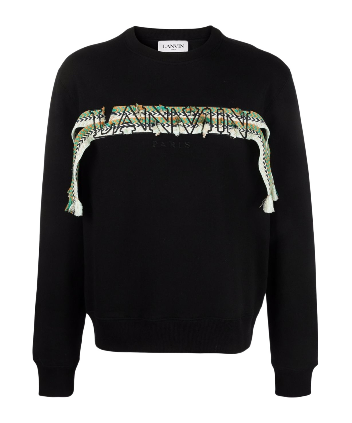 Lanvin Curb Embroidered Sweatshirt For Men In Black