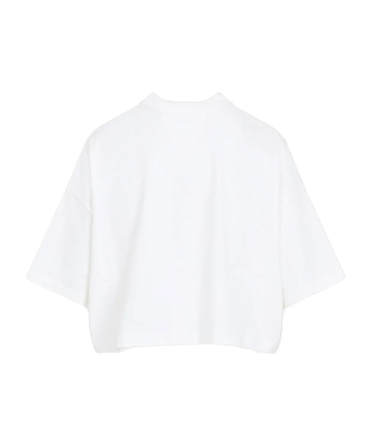 Bottega Veneta White Short-sleeved Crop T-shirt With Heart In Yellow